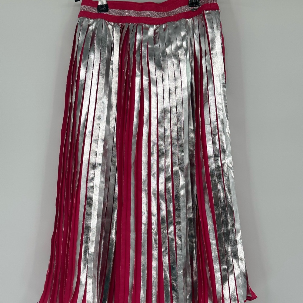 Disney princess Pink and silver Accordion skirt Girls 9 10 J0020